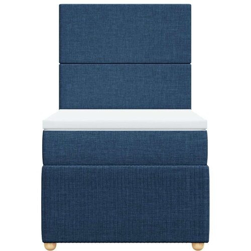 VidaXL Krevet s oprugama i madracem plavi 90 x 190 cm od tkanine Slike