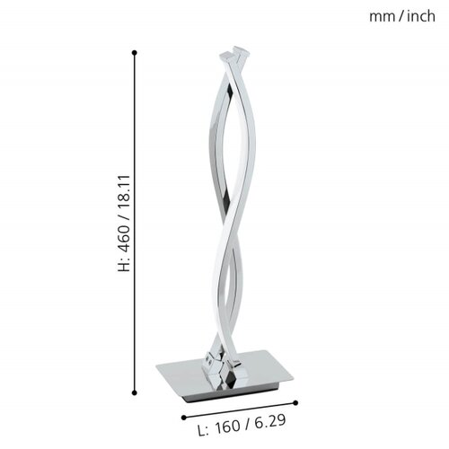 Eglo lasana 2 stolna/2, led, 2x5w, v445, alu/krom-bijela Slike