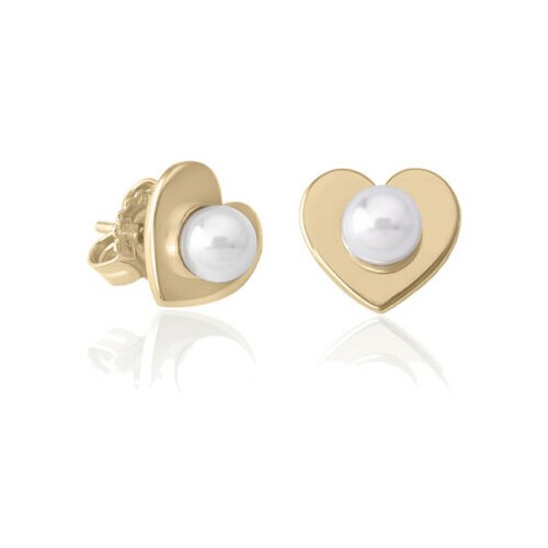 Majorica ženske pearl heart bele biserne gold srebrna minđuše 5 mm Slike
