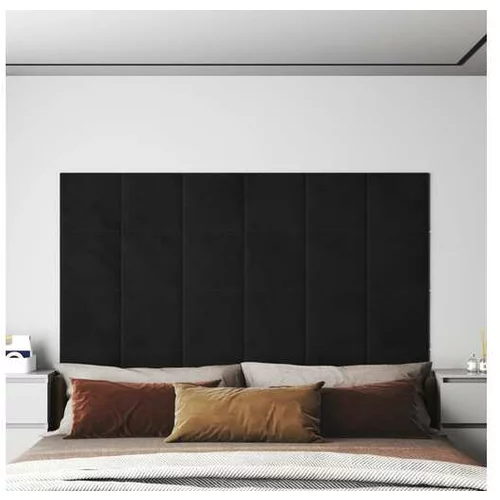 Stenski paneli 12 kosov črni 30x30 cm žamet 1,08 m²