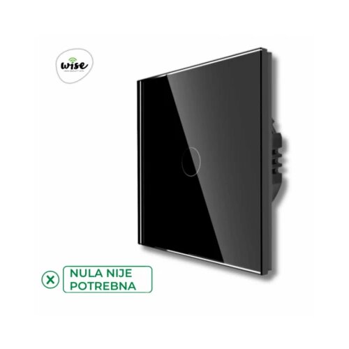 Wise prekidac na dodir - 1 taster, stakleni panel crni SWP003 Cene