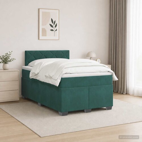  Boxspring krevet s madracem Tamnozelena 120 x 200 cm Bar&scaron;un Cijene