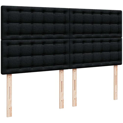  Otomanski krevet s madracem i LED crni 180x200cm od tkanine Slike