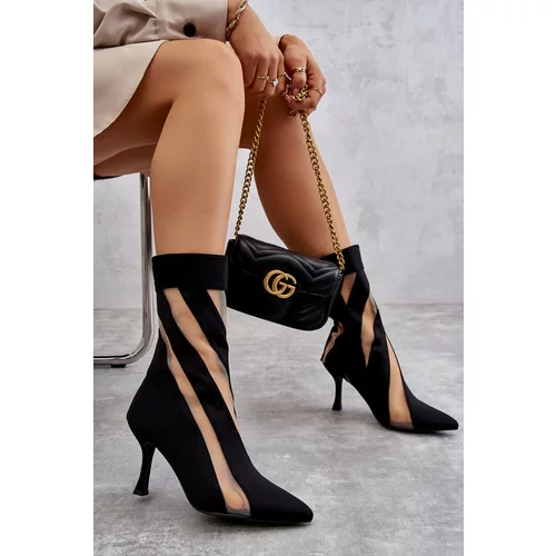Kesi Fashionable women's high heel boots black Deyna