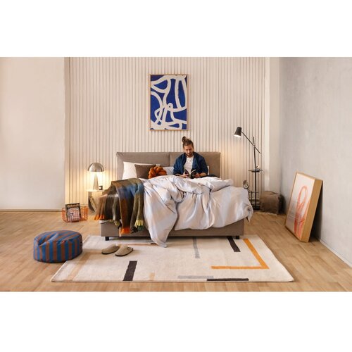 Bonami Selection Smeđe-sivi tapecirani bračni krevet s podnicom i prostorom za odlaganje 180x200 cm Myra Pillow &amp;ndash; Slike