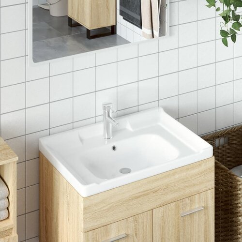 vidaXL Kopalniški umivalnik bel 71x48x23 cm pravokoten keramičen Cene