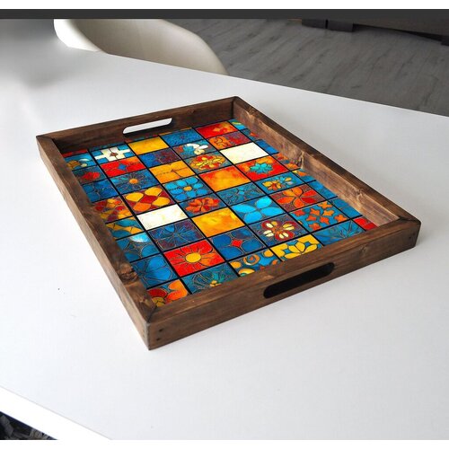 Aberto Design Poslužavnik REF018 48 x 38 x 4 cm, Šareni Cene