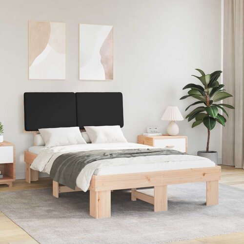 vidaXL Posteljni okvir z oblazinjenim vzglavjem Črna 120 x 200 cm Cene