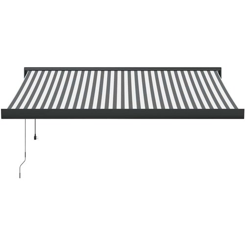 Tenda na uvlačenje antracit-bijela 3,5x2,5 m tkanina i aluminij Slike