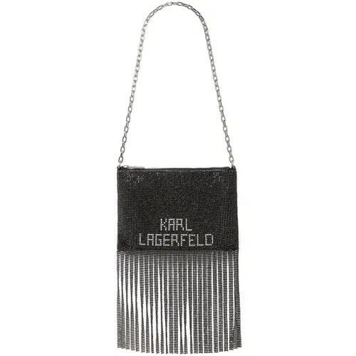 Karl Lagerfeld Torba za čez ramo črna / srebrna