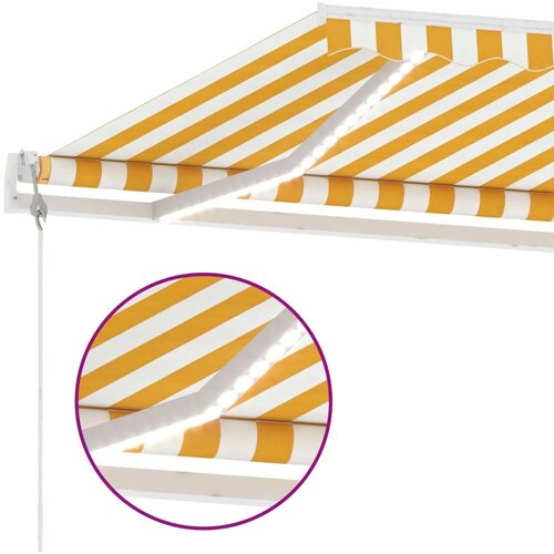 vidaXL Automatska tenda sa senzorom LED 500 x 350 cm žuto-bijela Cijene