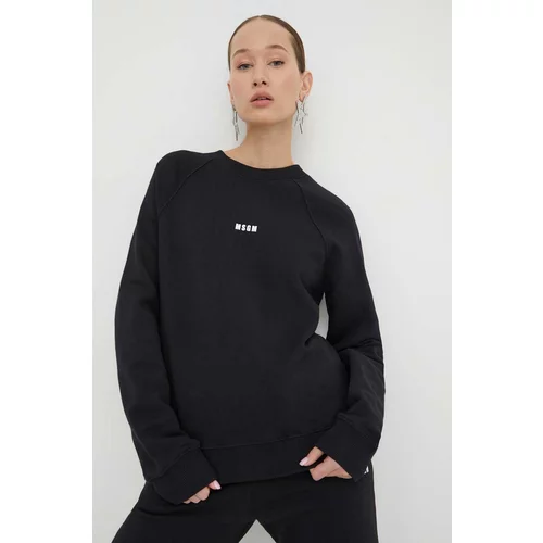 Msgm Bombažen pulover ženska, črna barva