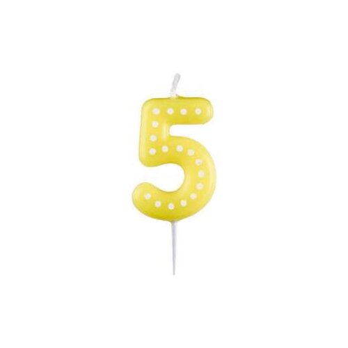 Amscan SVJECICA BROJ 5 DOTS Slike