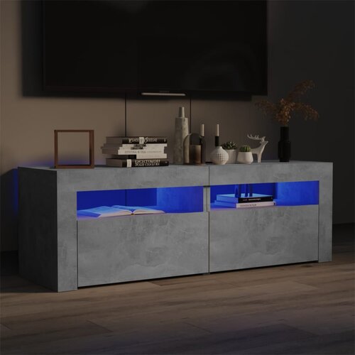 The Living Store TV omarica z LED lučkami betonsko siva 120x35x40 cm - TV Omarica, (21375235) Cene
