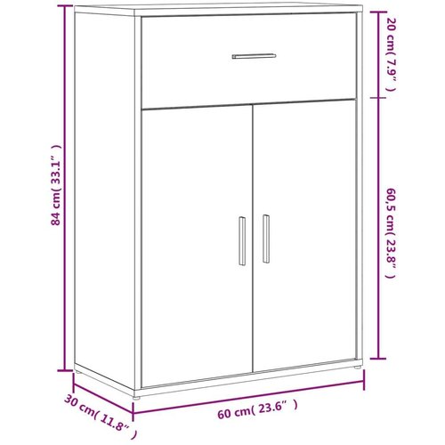  Komoda bela 60x30x84 cm inženirski les Slike