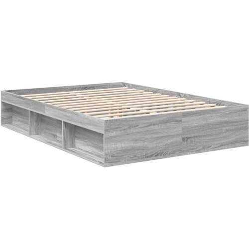  Okvir za krevet s uzglavljem Siva Sonoma 140 x 190 cm Slike