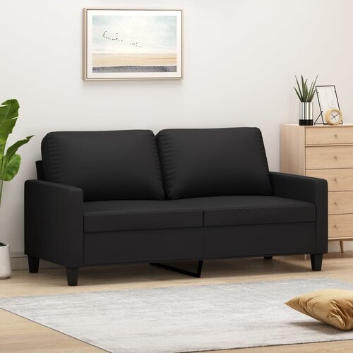 The Living Store Dvosed črna 140 cm umetno usnje - Kavč Dvosed, (21661481) Cene