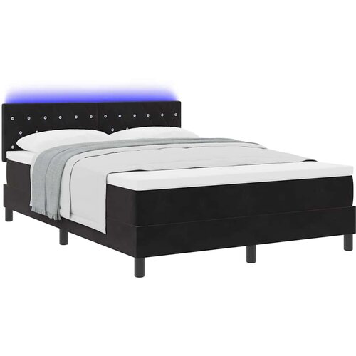 LED Box Spring Krevet s madracem Crna 140 x 190 cm Bar&amp;scaron;un Slike