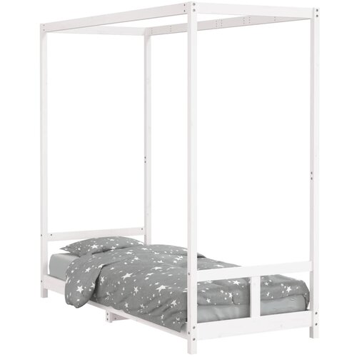  Okvir za dječji krevet bijeli 80 x 200 cm od masivne borovine Slike