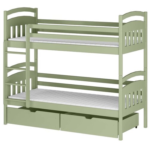 Molarem Home Drveni dječji krevet na kat Gabi s ladicom - olive - 180x80 cm - Bez madraca Slike
