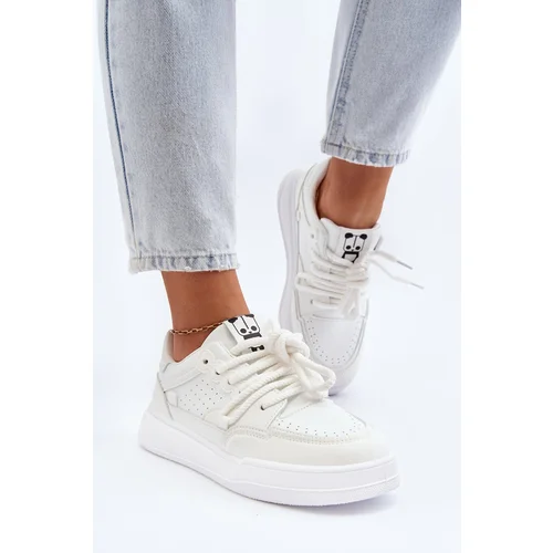 PS1 Women's White Faux Leather Sneakers Avanalis