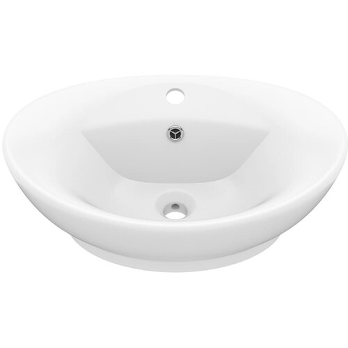 Maison Chic Razkošen Umivalnik - Kopalna umivalnik - Lavabo ovalen mat bel 58,5x39 cm keramika, (21684585) Cene