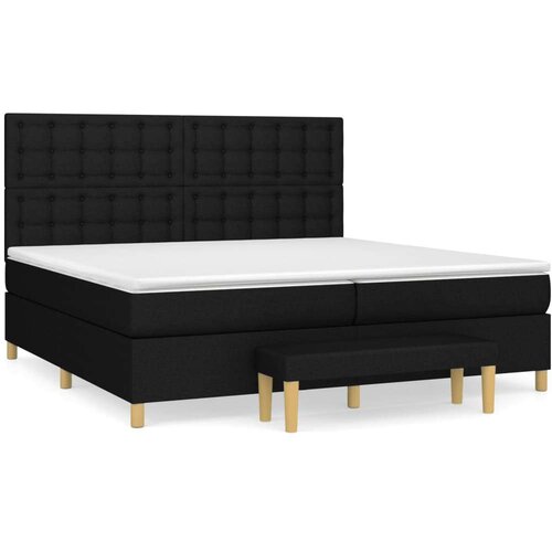  Krevet s oprugama i madracem crni 200x200 cm od tkanine Slike