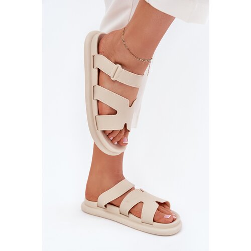 Boto Women's Rubber Slippers With Strap Beige Tavirae Cene