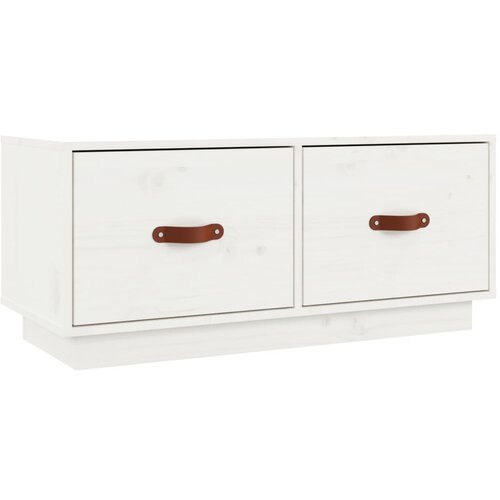 Maison Chic TV omarica - TV stojalo - Televizijska omarica bela 80x34x35 cm trdna borovina, (21701824) Cene