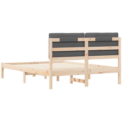  Krevetni okvir s tapiciranim uzglavljem Tamno siva 135 x 190 cm Slike