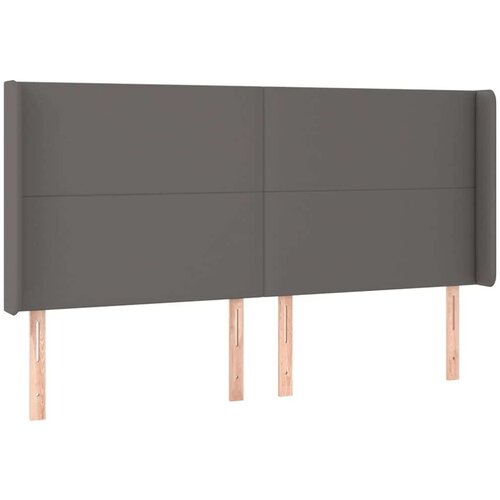  Uzglavlje s u&amp;scaron;ima sivo 183x16x118/128 cm od umjetne kože Slike
