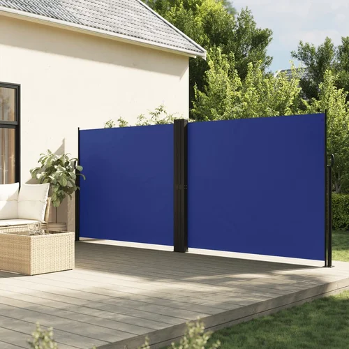 vidaXL Uvlačiva bočna tenda 160 x 600 cm plava