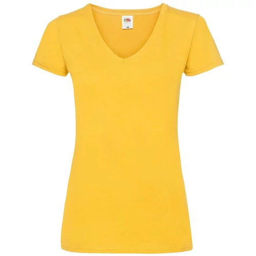 Fruit Of The Loom Yellow v-neck Women's T-shirt Valueweight