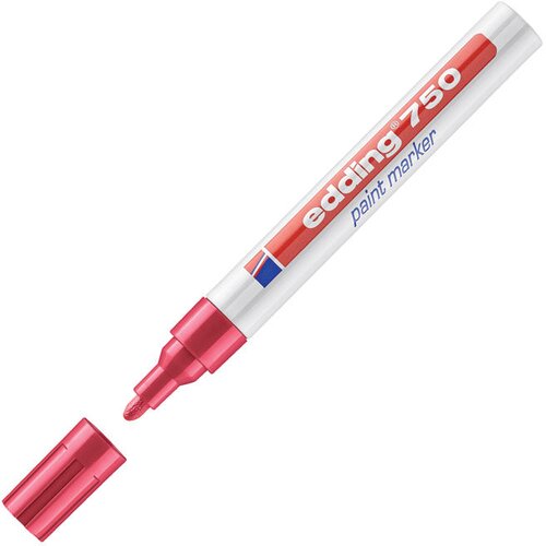 Marker permanentni lakirajoči 2-4mm edding 750 rdeči Slike