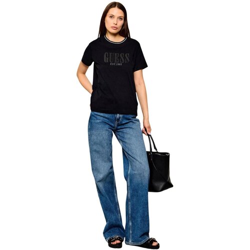 Guess Jeans straight WIDE LEG W6YA1A D1339 Modra Slike