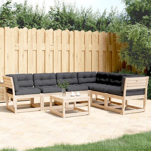 VidaXL 6-dijelni set vrtnih sofa od masivne borovine s jastucima Slike