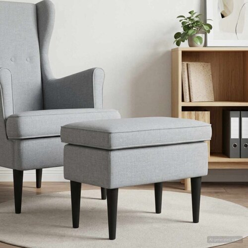  Stolica za noge Svjetlosiva 55 x 35 x 41 cm Tkanina - Svjetlosiva Slike