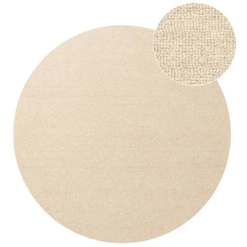 Elle Decoration Bež ročno tkana volnena okrogla preproga &oslash; 200 cm Puristic Knots &ndash; Cene