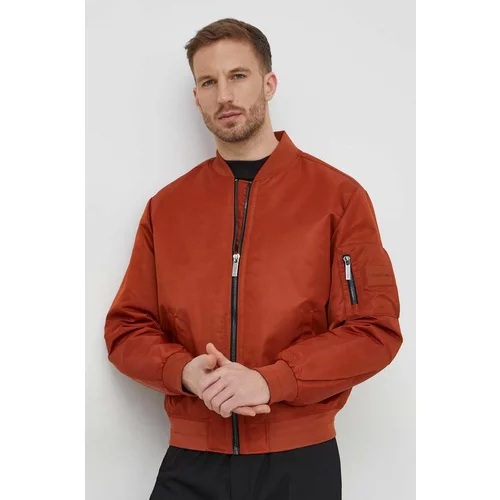 Calvin Klein Bomber jakna za muškarce, boja: smeđa, za prijelazno razdoblje
