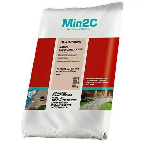 Min2C kvarcni pijesak (natur, granulacija: 0,1 mm - 0,4 mm, 25 kg)