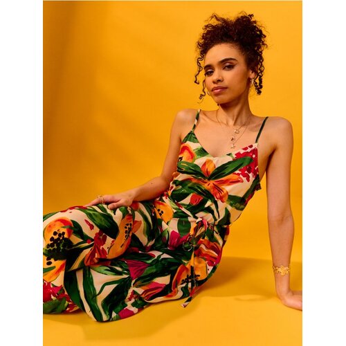 Sinsay Viskozna midi haljina s uzorkom i naramenicama Cijene