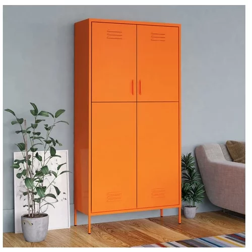  Garderobna omara oranžna 90x50x180 cm jeklo