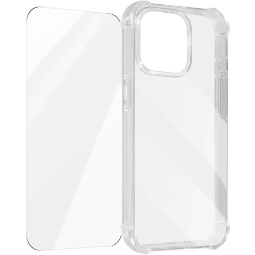 AVIZAR Ovitek za iPhone 15 Pro z ojacanimi vogali iz kaljenega stekla 9H, Prozorno, (21208455) Cene