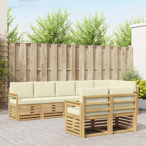  Set vanjskih sofa 8 pcs Bijela i krem 306 x 128,5 x 73 cm Cene