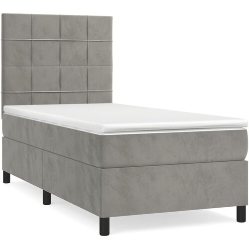 Box spring krevet s madracem svjetlosivi 100x200 cm bar&amp;scaron;unasti Slike