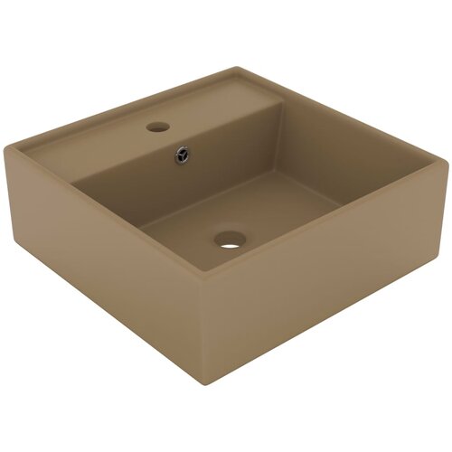 The Living Store Razkošen umivalnik kvadraten mat krem 41x41 cm keramika - Razkošen Umivalnik, (21669634) Cene