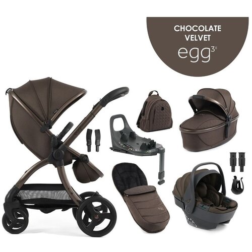 Egg 3 dječja kolica 8u1 s autosjedalicom Shell 360 i ISOFIX bazom, Chocolate Velvet Cijene