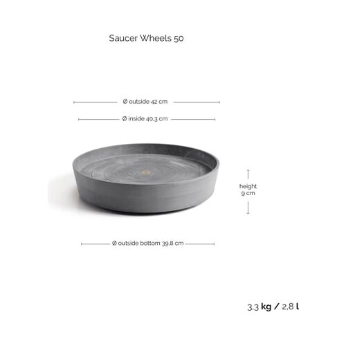 Ecopots Coaster Wheels - siva - ∅ 41,60, višina 9 cm Cene