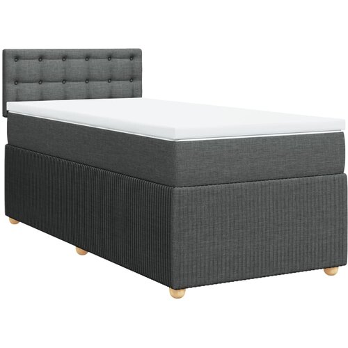 VidaXL Box spring postelja z vzmetnico temno siva 90x190 cm blago, (21291751) Slike