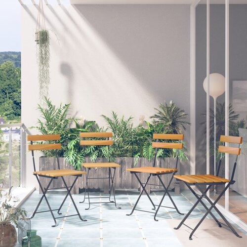 VidaXL Sklopive bistro stolice 4 kom od masivnog bagremovog drva Slike